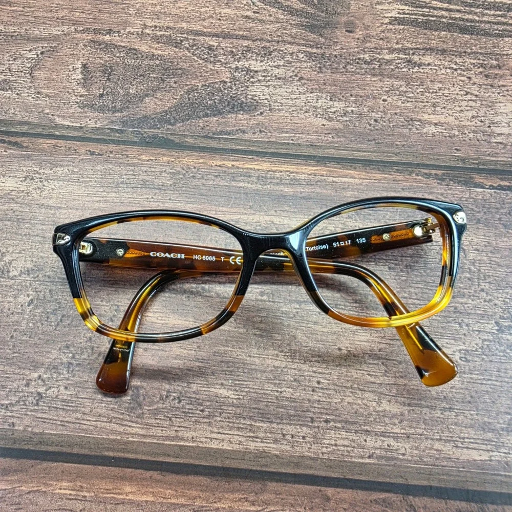 Coach HC 6065 5438 Black Tortoise Cat Eye Eyeglasses Frames 51-17-135 Men Women